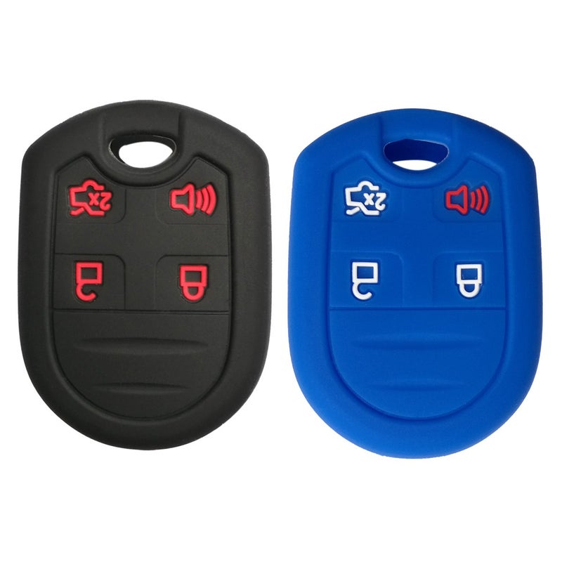 Coolbestda 2Pcs Coolbestda Silicone Key Fob Skin Cover Protector Keyless Jacket Remote Holder for Ford F150 F-150 F250 F350 Mustang Fusion Explorer Taurus Expedition Lincoln MKS MKX MKZ Navigator - Image 1